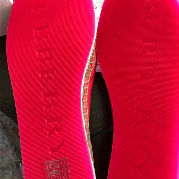 Burberry Neon Pink Hodgeson Logo Espadrilles - Picture 5 of 7